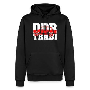 Trabi DDR - Männer Premium Bio Hoodie - Schwarz - Vorne - Nico (187cm)