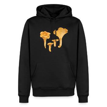 Chanterelles jaunes - Sweat à capuche Premium bio Homme - noir - Devant - Nico (187cm)