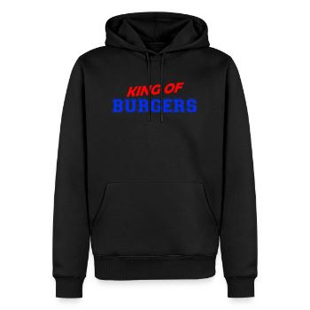 KING OF BURGERS - Sweat à capuche Premium bio Homme - noir - Devant - Nico (187cm)