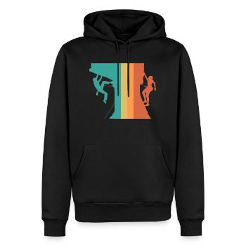 Vintage Climbing - Men’s Premium Organic Hoodie - black - Front - Nico (187cm)