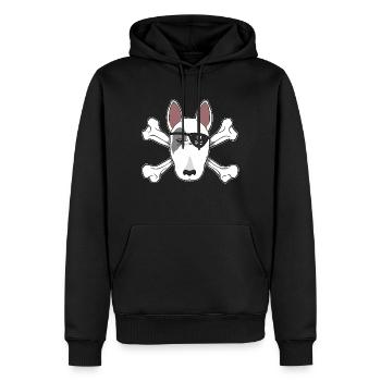 Bullterrier Pirat - Sweat à capuche Premium bio Homme - noir - Devant - Nico (187cm)