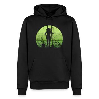 Gärtner im Garten Retro - Männer Premium Bio Hoodie - Schwarz - Vorne - Nico (187cm)