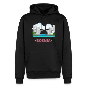 Bosnia - Men’s Premium Organic Hoodie - black - Front - Nico (187cm)