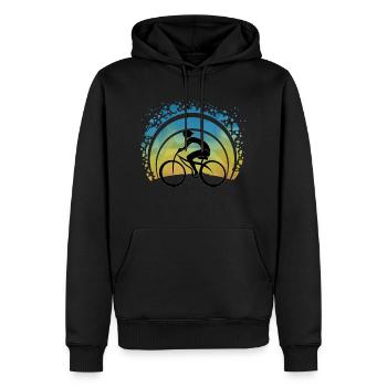 Radfahrer - Männer Premium Bio Hoodie - Schwarz - Vorne - Nico (187cm)