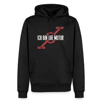 ICH BIN DER MOTOR Fahrrad Gravelbike Shirt - Männer Premium Bio Hoodie - Schwarz - Vorne - Nico (187cm)