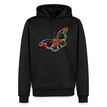 Schmetterling - Männer Premium Bio Hoodie - Schwarz - Vorne - Nico (187cm)