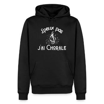 Je peux pas j'ai chorale - Sweat à capuche Premium bio Homme - noir - Devant - Nico (187cm)