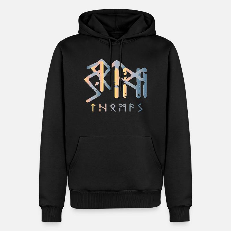 Thomas - Binderune - Nom Rune - Sweat à capuche Premium bio Homme - noir