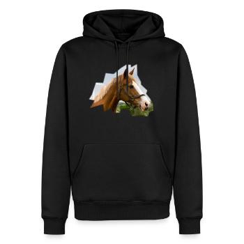 Cheval. Cheval. - Sweat à capuche Premium bio Homme - noir - Devant - Nico (187cm)