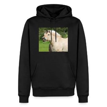 Cheval. Cheval. - Sweat à capuche Premium bio Homme - noir - Devant - Nico (187cm)