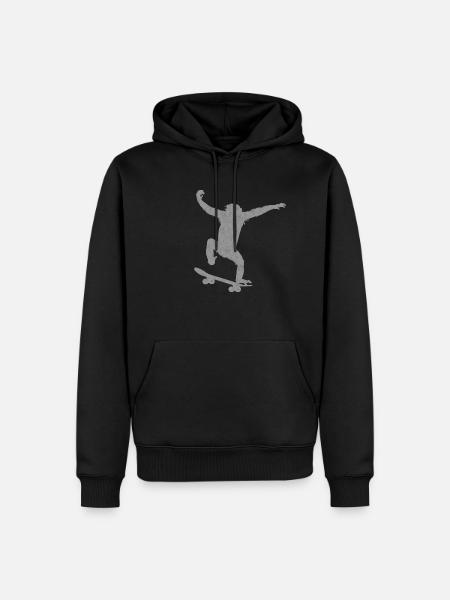 Monkey Skateboard - Männer Premium Bio Hoodie - Schwarz