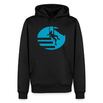 Bouldern Klettern Climbing - Männer Premium Bio Hoodie - Schwarz - Vorne - Nico (187cm)