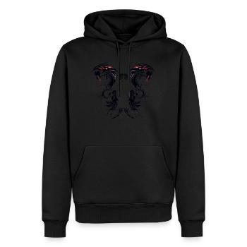 dragon design fantaisie tribal - Sweat à capuche Premium bio Homme - noir - Devant - Nico (187cm)