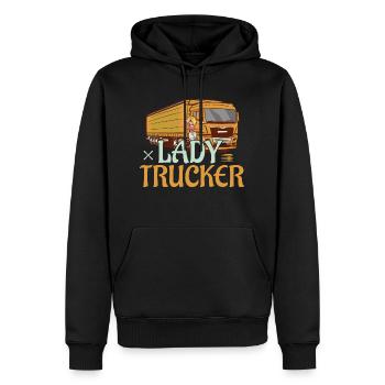 Lady Trucker Trucking Truck Driver - Männer Premium Bio Hoodie - Schwarz - Vorne - Nico (187cm)