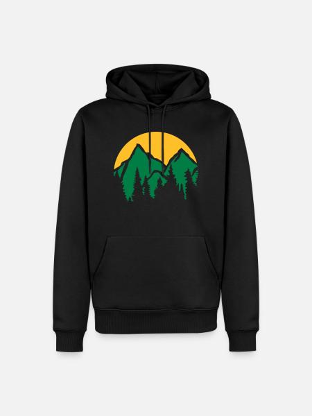 Mountains Sun Conifers - Men’s Premium Organic Hoodie - black