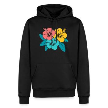 Blumenstrauß Hibiskusblüten, Illustration oberedel - Männer Premium Bio Hoodie - Schwarz - Vorne - Nico (187cm)