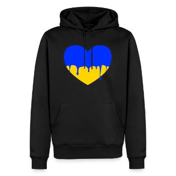 Melting Heart Ukraine - Men’s Premium Organic Hoodie - black - Front - Nico (187cm)