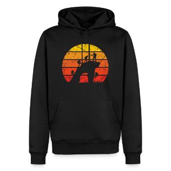 Vintage Sonne und Klettern - - Männer Premium Bio Hoodie - Schwarz - Vorne - Nico (187cm)
