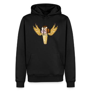 Eis - Männer Premium Bio Hoodie - Schwarz - Vorne - Nico (187cm)