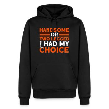 Handicap Amputee Amputation Prosthetic Leg - Men’s Premium Organic Hoodie - black - Front - Nico (187cm)