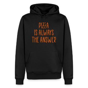 la pizza est toujours la réponse - Sweat à capuche Premium bio Homme - noir - Devant - Nico (187cm)