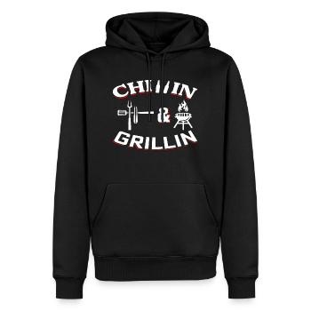 Chillin and Grillin - Männer Premium Bio Hoodie - Schwarz - Vorne - Nico (187cm)