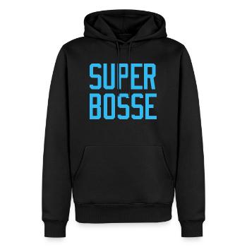 Super-Boss - Männer Premium Bio Hoodie - Schwarz - Vorne - Nico (187cm)