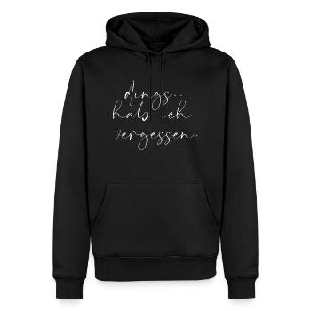 lustiger Spruch Schrift verrgessen Sommer Sonne - Männer Premium Bio Hoodie - Schwarz - Vorne - Nico (187cm)