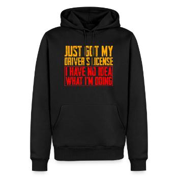 Just Got My Driver's License 4 - Männer Premium Bio Hoodie - Schwarz - Vorne - Nico (187cm)