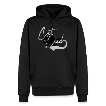 Chat Papa cool Design - Sweat à capuche Premium bio Homme - noir - Devant - Nico (187cm)