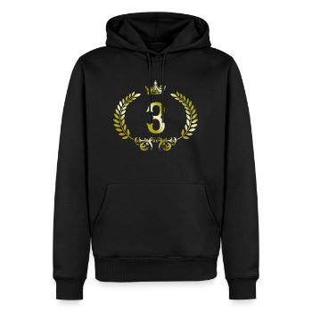 3 Number wreath - Men’s Premium Organic Hoodie - black - Front - Nico (187cm)