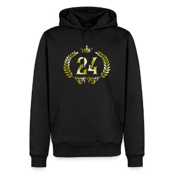 24 Zahl Kranz - Männer Premium Bio Hoodie - Schwarz - Vorne - Nico (187cm)