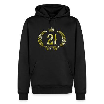 21 Number wreath - Men’s Premium Organic Hoodie - black - Front - Nico (187cm)