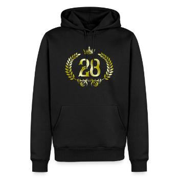 28 Zahl Kranz - Männer Premium Bio Hoodie - Schwarz - Vorne - Nico (187cm)