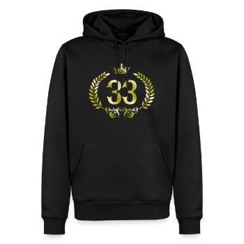 33 Zahl Kranz - Männer Premium Bio Hoodie - Schwarz - Vorne - Nico (187cm)