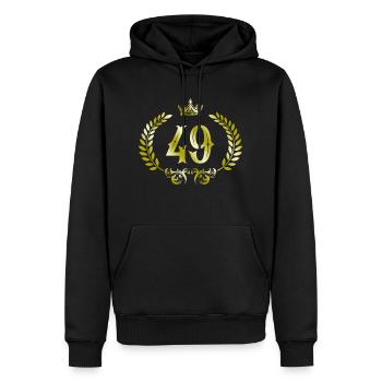Couronne de 49 chiffres - Sweat à capuche Premium bio Homme - noir - Devant - Nico (187cm)
