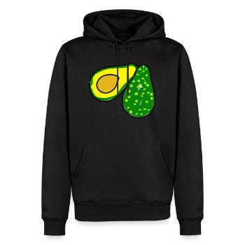 Green Avocado Doodle - Men’s Premium Organic Hoodie - black - Front - Nico (187cm)