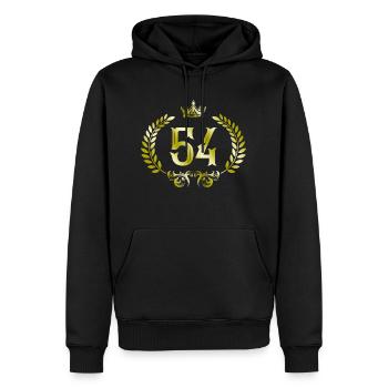 Couronne de 54 chiffres - Sweat à capuche Premium bio Homme - noir - Devant - Nico (187cm)