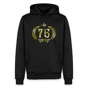 75 Couronne numérique - Sweat à capuche Premium bio Homme - noir - Devant - Nico (187cm)