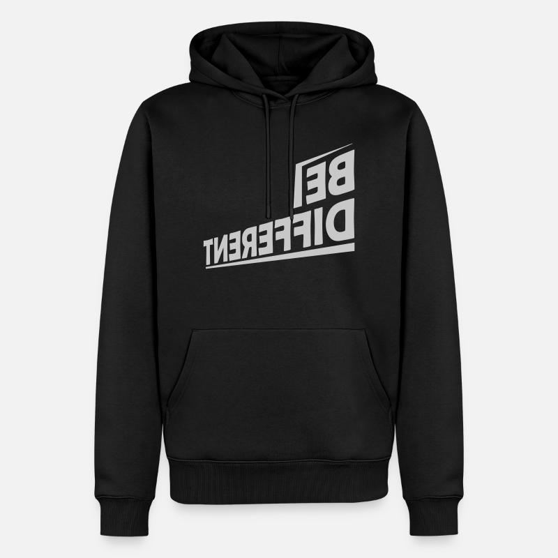 Be different Logo Design - Männer Premium Bio Hoodie - Schwarz