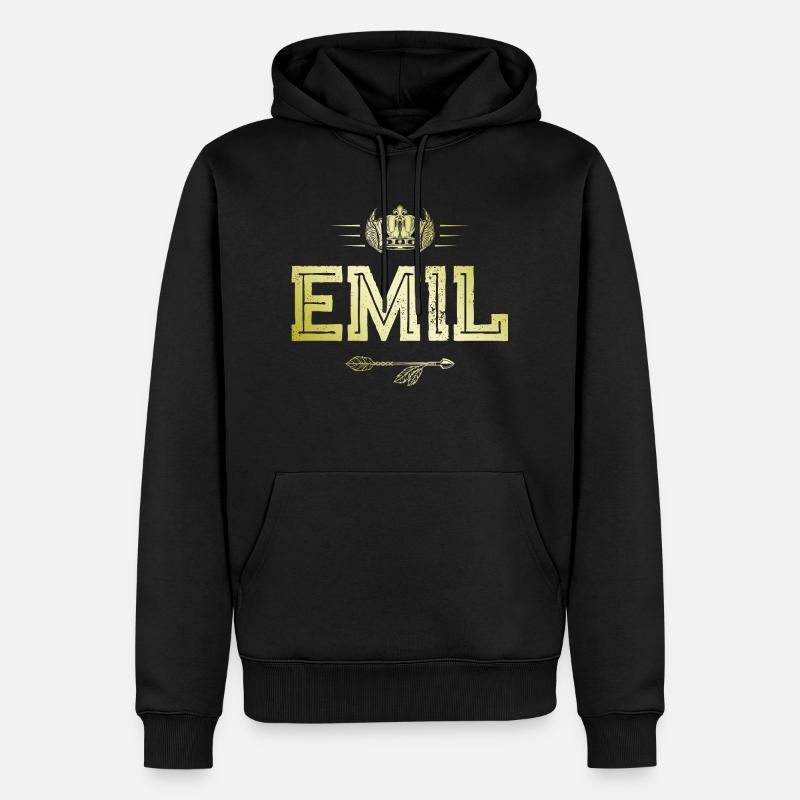 Emil - Männer Premium Bio Hoodie - Schwarz