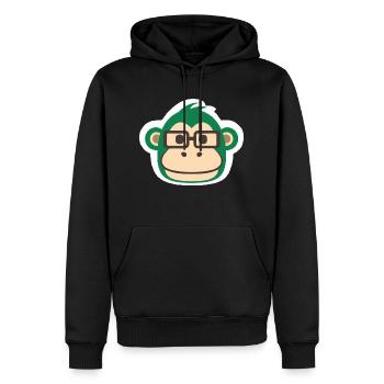 Affe Stickerart - Männer Premium Bio Hoodie - Schwarz - Vorne - Nico (187cm)
