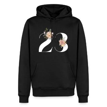 23rd anniversary flowers (Gift of 23 years) - Men’s Premium Organic Hoodie - black - Front - Nico (187cm)