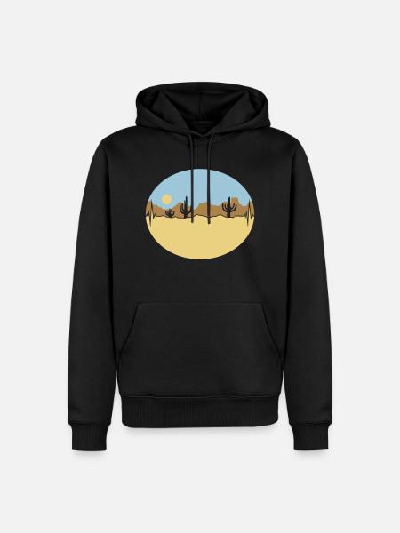 Frequency Desert Landscape Silhouette - Men’s Premium Organic Hoodie - black