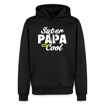 Super Papa Trop Cool / superpapa - Sweat à capuche Premium bio Homme - noir - Devant - Nico (187cm)