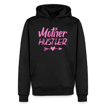 mama hustle mother - Männer Premium Bio Hoodie - Schwarz - Vorne - Nico (187cm)