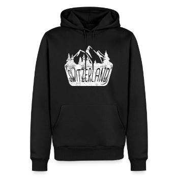 Schweiz Berge - Männer Premium Bio Hoodie - Schwarz - Vorne - Nico (187cm)