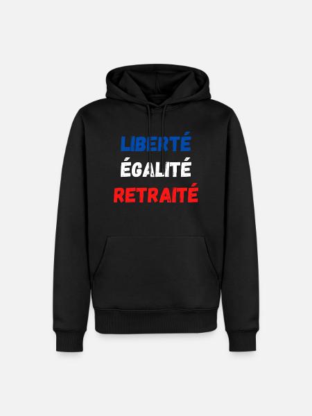 Liberté égalité retraité - Sweat à capuche Premium bio Homme - noir