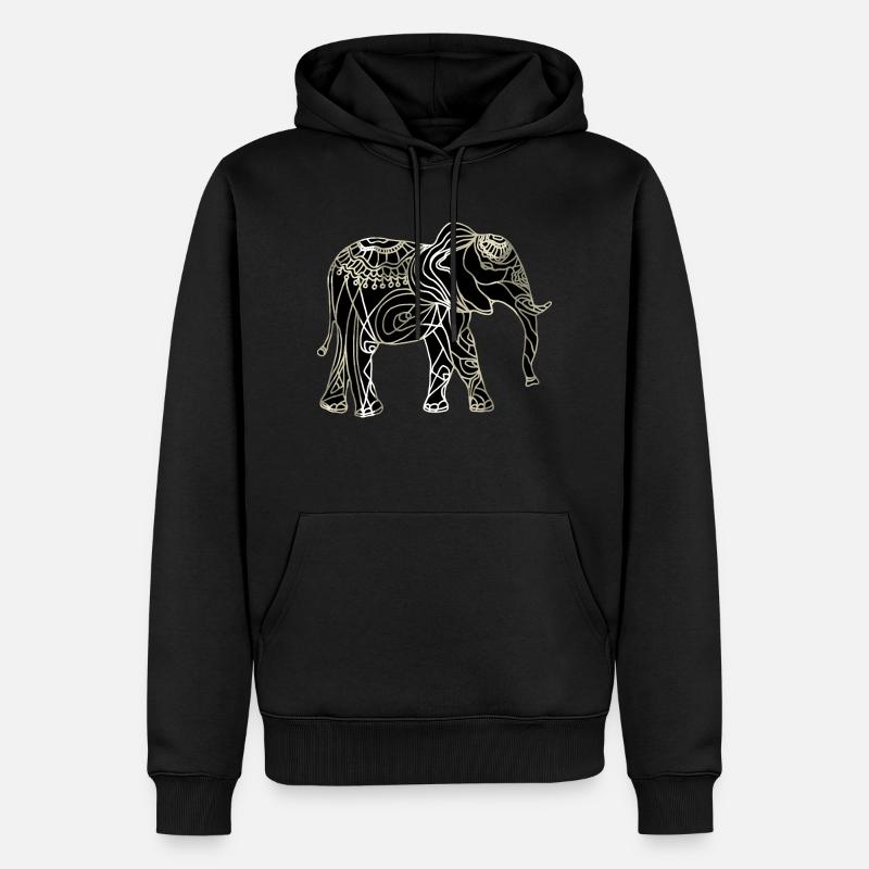 Elefant - Männer Premium Bio Hoodie - Schwarz