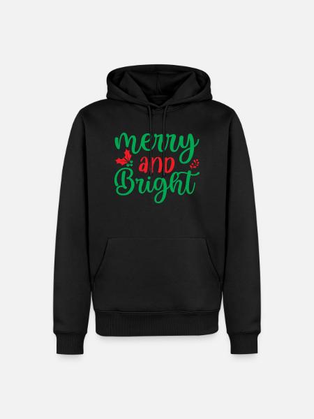 fröhlich und hell - Weihnachtsfeier - Männer Premium Bio Hoodie - Schwarz
